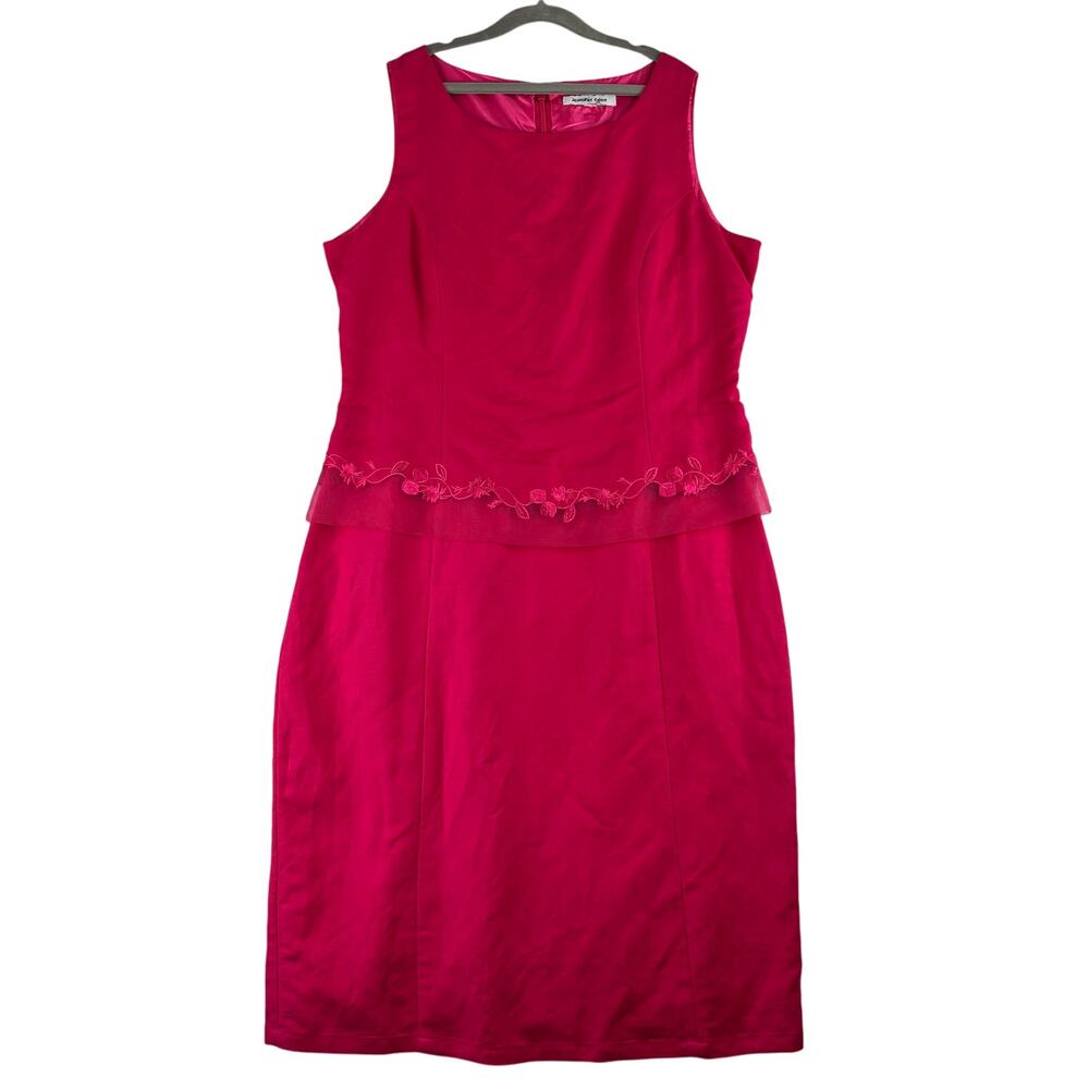 Vintage Jennifer Eden Sleeveless Sheath Dress Women's 10 Floral Embroidered Mesh